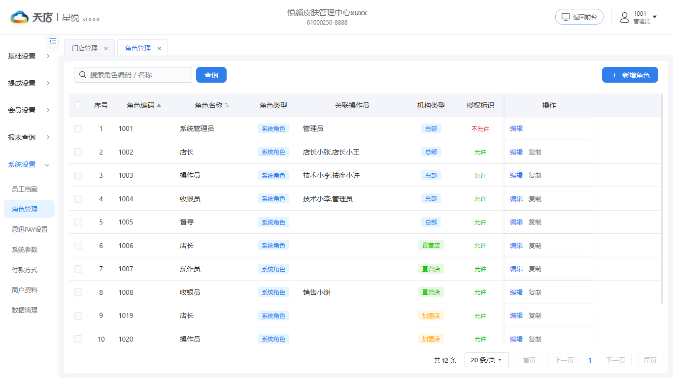null 角色管理-列表